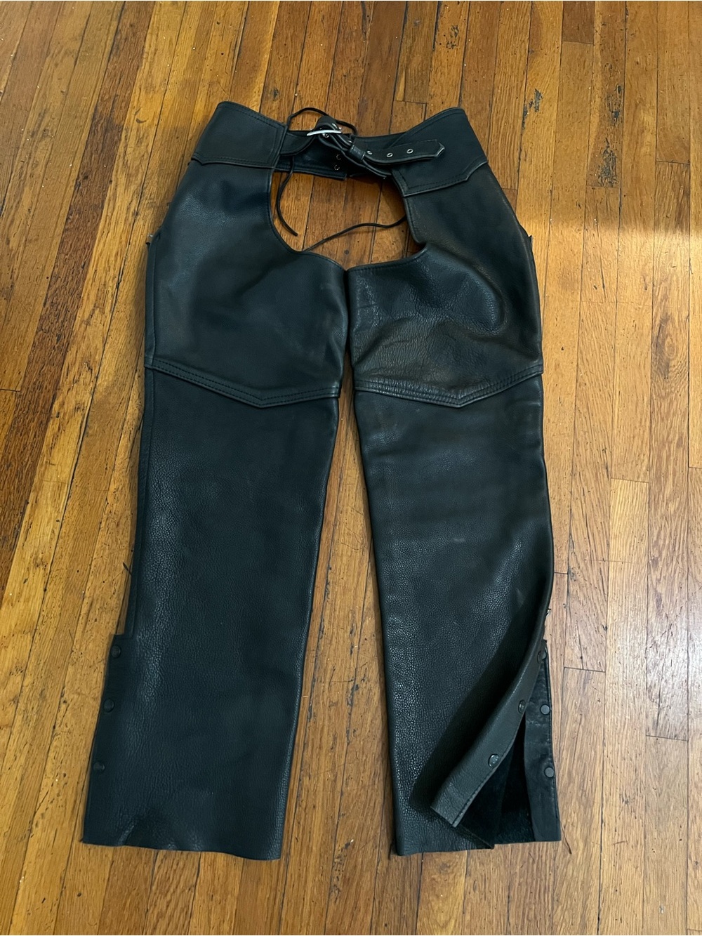 US Made Co. Mens Black Leather Chaps Size XL
